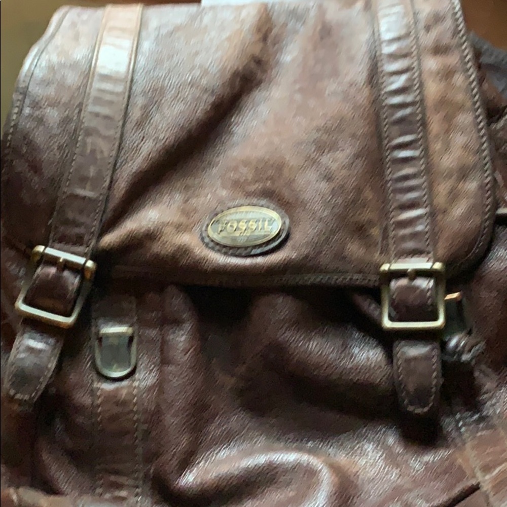 Leather backpack